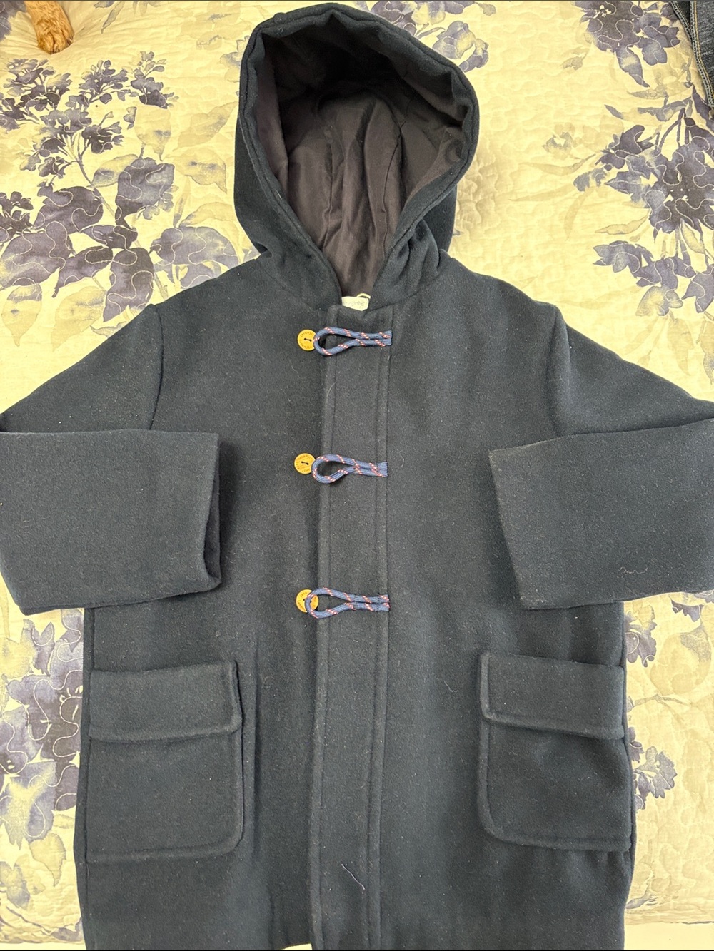 Beautiful Portuguese Heritage laranjinha Azul Marinho Coat with Hood   (NWT)